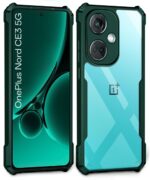 kelpuj TPU Shock Proof Clear Protective Back Case for 1+ Oneplus Nord Ce 3 5G-Airedge Technology|360 Camera Protection|Transparent Hybrid Back Case Backcase for Mobile Cover-Green - Image 4