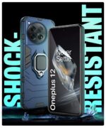 Shock Proof Back Case Mobile Cover for 1+ OnePlus 12 5G | Back Cover Case (Tough Armor | Hybrid PC + TPU | Ring Holder & in-Built Kickstand | Blue) - Image 6