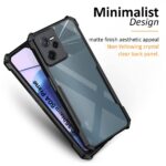 Shock Proof Clear Protective Back Case for Realme C35 - AirEDGE Technology | 360 Degree Camera Protection | Transparent Hybrid Back Case Mobile Cover - Black - Image 5