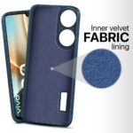 Slim Ultra Soft Rubberised Back Cover for Vivo Y100 | Vivo T2 5G | Inner Velvet Fabric Lining | Matte Silicone Flexible Camera Protection Back Case - Blue - Image 2