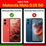 Shock Proof Flip Cover Back Case for Motorola Moto G35 5G | Magnetic Wallet Leather Case with Stand - Image 2