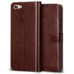 Shock Proof Flip Cover Back Case for Vivo Y53 | Magnetic Wallet Leather Case with Stand - Image 2