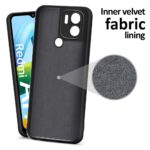 Ultra Slim Soft Rubberised Back Cover Case for Redmi A2 Plus | Redmi A1 Plus | Poco C50 | Poco C51 | Inner Velvet Fabric Lining | Matte Silicone Flexible Camera Protection - Black - Image 2