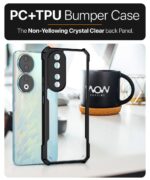 Shock Proof Clear Protective Back Case for Honor 90 5G - AirEDGE Technology | 360 Degree Camera Protection | Transparent Hybrid Back Case Mobile Cover - Black - Image 4