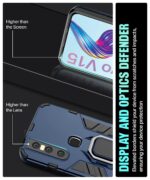 Shock Proof Back Case Mobile Cover for Vivo V15 | Back Cover Case (Tough Armor | Hybrid PC + TPU | Ring Holder & in-Built Kickstand | Blue) - Image 5
