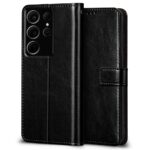 Shock Proof Flip Cover Back Case for Samsung Galaxy S23 Ultra 5G | Magnetic Wallet Leather Case with Stand - Image 2