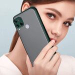 Poly Carbonate Translucent Smoked Matte Back 360 Degree Protection Hybrid Protective Hard Back Cover for Realme Narzo 30A, 20, Realme C25s, C25, C12 (Green Bumper) - Image 3