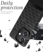 Back Cover for Oppo A3x 5G | A3x 4G | A3 5G with Hexa Cube Design | Ultra Slim Soft Rubberised Case | Inner Velvet Fabric | Matte Silicone Flexible Mobile Case | Camera Protection - Black - Image 6