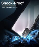 Shock Proof Clear Back Case Mobile Cover for Redmi 9A | 9i | 9A Sport (Hard | Hybrid PC + TPU | Full Armour Device & Camera Protection | Black) - Image 3