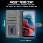 Shock Proof Flip Cover Back Case for Motorola Moto G34 5G | Magnetic Wallet Leather Case with Stand - Image 6