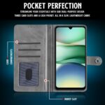 Shock Proof Flip Cover Back Case for Redmi A5 | Magnetic Wallet Leather Case with Stand - Image 4
