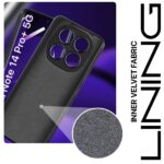 Back Cover for Redmi Note 14 Pro Plus 5G | Ultra Slim Soft Rubberised Case | Inner Velvet Fabric Lining | Matte Silicone Flexible Mobile Case | Camera Protection - Black - Image 4