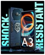 Shock Proof Back Case Mobile Cover for Mi Redmi A3 | Redmi A3X | Poco C61 | Back Cover Case (Tough Armor | Hybrid PC + TPU | Ring Holder & in-Built Kickstand | Blue) - Image 5