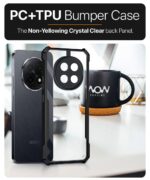 Shock Proof Clear Protective Back Case for Oppo F29 Pro 5G - AirEDGE Technology | 360 Degree Camera Protection | Transparent Hybrid Back Case Mobile Cover - Black - Image 4