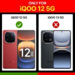 Back Cover for iQOO 12 5G | Ultra Slim Soft Rubberised Case | Inner Velvet Fabric Lining | Matte Silicone Flexible Mobile Case | Camera Protection - Black - Image 2