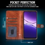 Shock Proof Flip Cover Back Case for Oppo K13X 5G | Magnetic Wallet Leather Case with Stand - Image 3