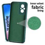 Back Cover for Xiaomi Redmi 11 Prime 4G | Ultra Slim Soft Rubberised Case | Inner Velvet Fabric Lining | Matte Silicone Flexible Mobile Case | Camera Protection - Green - Image 2