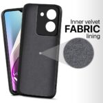 Back Cover for Vivo Y36 | Ultra Slim Soft Rubberised Case | Inner Velvet Fabric Lining | Matte Silicone Flexible Mobile Case | Camera Protection - Black - Image 2