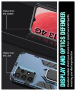 kelpuj Shock Proof Back Case Mobile Cover for Samsung Galaxy A13 4G | Back Cover Case (Tough Armor | Hybrid PC + TPU | Ring Holder & in-Built Kickstand | Blue) - Image 8