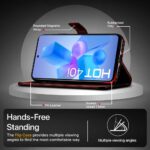 Shock Proof Flip Cover Back Case for Infinix Hot 40I | Magnetic Wallet Leather Case with Stand - Image 5