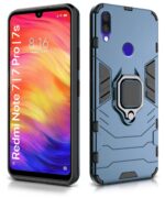 Shock Proof Back Case Mobile Cover for Xiaomi Mi Redmi Note 7 | 7 Pro | 7S | Back Cover Case (Tough Armor | Hybrid PC + TPU | Ring Holder & inBuilt Kickstand | Blue) - Image 2