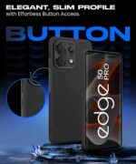 kelpuj Slim Frameless Back Cover for Motorola Moto Edge 50 Pro | Ultra Thin Lightweight Design & Camera Protection | Soft Matte Silicone Flexible Mobile Case (Black) - Image 6