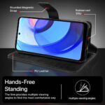 Shock Proof Flip Cover Back Case for Motorola Moto E30 | Magnetic Wallet Leather Case with Stand - Image 5