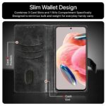 Shock Proof Flip Cover Back Case for Xiaomi Redmi Note 12 4G | Magnetic Wallet Leather Case with Stand - Image 6
