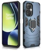 Shock Proof Back Case Mobile Cover for 1+ OnePlus Nord CE 3 Lite 5G | Bumper Back Cover Case (Tough Armor | Hybrid PC + TPU | Full Protection with Ring Holder & in-Built Kickstand | Blue) - Image 2