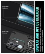 Shock Proof Back Case Mobile Cover for Vivo T4X 5G | IQOO Z10X 5G | Back Cover Case (Tough Armor | Hybrid PC + TPU | Ring Holder & in-Built Kickstand | Black) - Image 8