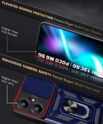 Tough Armor Bumper Mobile Back Case for Mi Redmi 13C 5G | Poco M6 5G | Sliding Camera Shield Cover | Shock Proof 360? Protection | Hybrid PC + TPU | Ring Holder with Kickstand ? Blue - Image 8