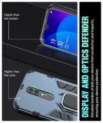 Shock Proof Back Case Mobile Cover for Oppo F11 | Back Cover Case (Tough Armor | Hybrid PC + TPU | Ring Holder & in-Built Kickstand | Blue) - Image 5