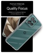 Transparent Back Cover Case Compatible with Motorola Moto Edge 50 5G Shockproof TPU Silicone Mobile Cover with Raised Bumps for Full Body & Camera Protection Clear/Transparent - Image 8