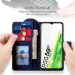 Shock Proof Flip Cover Back Case for Itel P55 5G | Magnetic Wallet Leather Case with Stand - Image 6