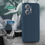 Back Cover for Infinix Hot 30 5G | Ultra Slim Soft Rubberised Case | Inner Velvet Fabric Lining | Matte Silicone Flexible Mobile Case | Camera Protection - Blue - Image 3