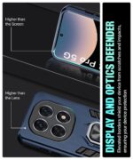 Shock Proof Back Case Mobile Cover for Redmi Note 14 Pro 5G | Poco X7 5G | Back Cover Case (Tough Armor | Hybrid PC + TPU | Ring Holder & in-Built Kickstand | Blue) - Image 8