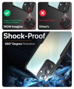 Shock Proof Clear Protective Back Case for Samsung Galaxy M55 5G | M55s 5G | F55 5G - AirEDGE Technology | 360 Degree Camera Protection | Transparent Hybrid Back Case Mobile Cover - Black - Image 6