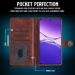 Shock Proof Flip Cover Back Case for Oppo F29 5G | Magnetic Wallet Leather Case with Stand - Image 4