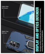 Shock Proof Back Case Mobile Cover for 1+ OnePlus 9R | 8T | Back Cover Case (Tough Armor | Hybrid PC + TPU | Ring Holder & in-Built Kickstand | Blue) - Image 5