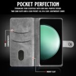 Shock Proof Flip Cover Back Case for Samsung Galaxy S23 5G | Magnetic Wallet Leather Case with Stand - Image 4