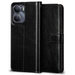 Shock Proof Flip Cover Back Case for Vivo Y16 | Magnetic Wallet Leather Case with Stand - Image 2