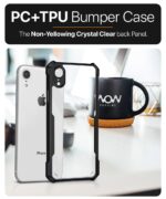 Shock Proof Clear Back Cover Case Mobile Cover for Apple iPhone XR (Hard | Hybrid PC + TPU | Full Armour Device & Camera Protection | Black) - Image 5