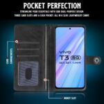 Shock Proof Flip Cover Back Case for Vivo Y200E 5G | Magnetic Wallet Leather Case with Stand - Image 4