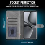 Shock Proof Flip Cover Back Case for Vivo V40 | Magnetic Wallet Leather Case with Stand - Image 6