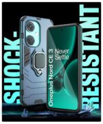 Shock Proof Back Case Mobile Cover for 1+ OnePlus Nord CE 3 5G | Back Cover Case (Tough Armor | Hybrid PC + TPU | Ring Holder & in-Built Kickstand | Blue) - Image 4