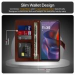 Shock Proof Flip Cover Back Case for Motorola Moto Edge 60 Stylus 5G | Magnetic Wallet Leather Case with Stand - Image 3