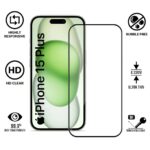 Tempered Glass Screen Protector for Apple iPhone 15 Plus  Pack of 2 | Case Friendly | Edge to Edge All Side Coverage | Easy Application with Installation Kit  Black - Image 4