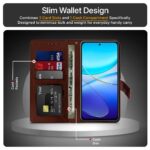 Shock Proof Flip Cover Back Case for Vivo Y200E 5G | Magnetic Wallet Leather Case with Stand - Image 6