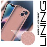Back Cover for Apple iPhone 14 | Ultra Slim Soft Rubberised Case | Inner Velvet Fabric Lining | Matte Silicone Flexible Mobile Case | Camera Protection - Baby Pink - Image 2