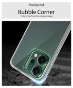 Transparent Back Cover Case for Oppo Reno 14 5G | Raised Bumps for Full Device & Camera Protection Shockproof TPU Silicone Back Case Mobile Cover Transparent - Image 4